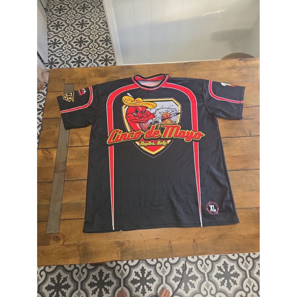 Men’s XL Softball Jersey Shirts and Logos Cinco De Mayo Naples Italy Cadillac
